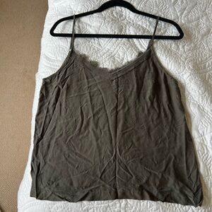 Abercrombie Lace Trim Olive Green Cami Top